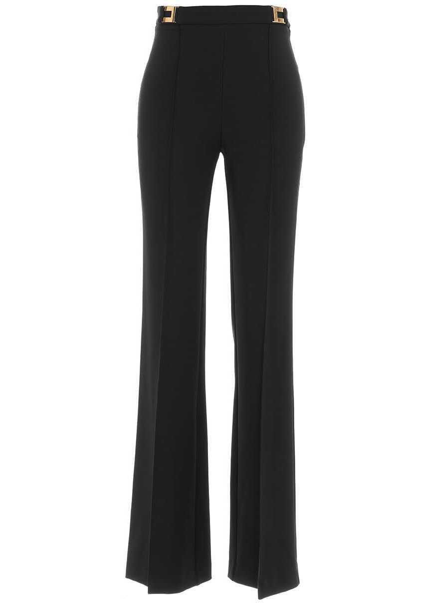 Elisabetta Franchi Trousers with crease Black