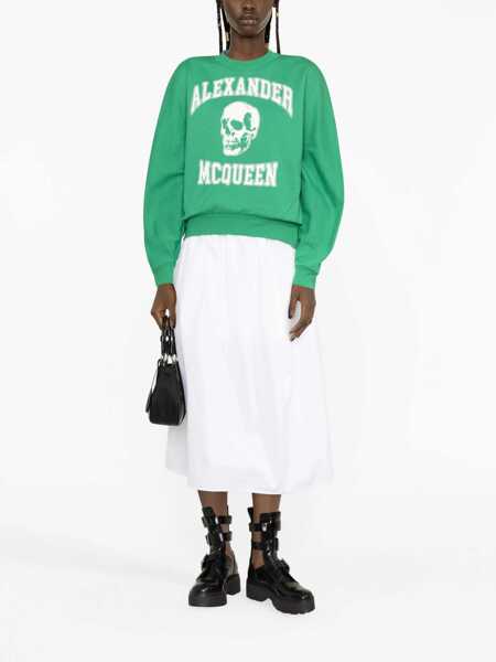 Hanorace Alexander McQueen Varsiity Skull Sweatshirt GREEN Femei (BM 10086245) 2