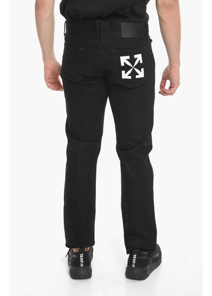 Blugi slim fit Off-White Permanent Cotton Single Arrow Slim Fit Denims 16Cm Black Barbati (BM 10089398) 2