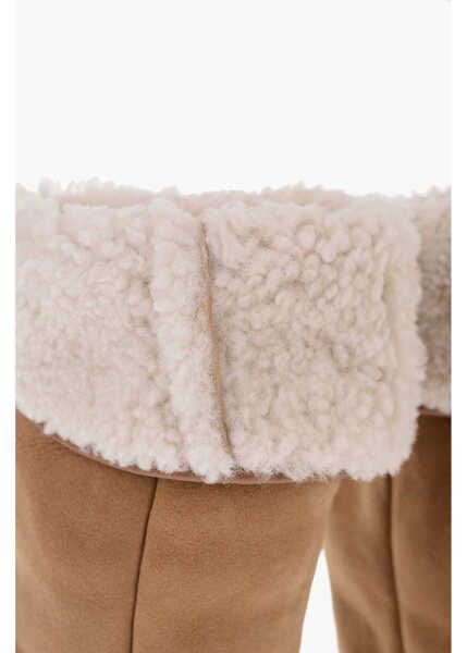 Cizme lungi Isabel Marant Fur Cuffed Tilin Suede Boots 9Cm Beige Femei (BM 10089668) 2