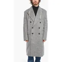 Paltoane Double-Breasted String District Check Wool Blend Coat Barbati