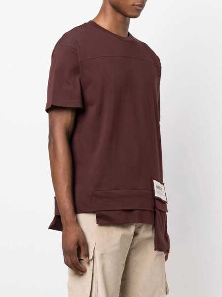 Tricouri AMBUSH Crew Neck Waist Pocket Cotton T-Shirt Brown Barbati (BM 10090757) 4