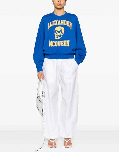 Hanorace Alexander McQueen Varsiity Skull Sweatshirt BLUE Femei (BM 10091216) 2