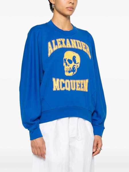 Hanorace Alexander McQueen Varsiity Skull Sweatshirt BLUE Femei (BM 10091216) 3