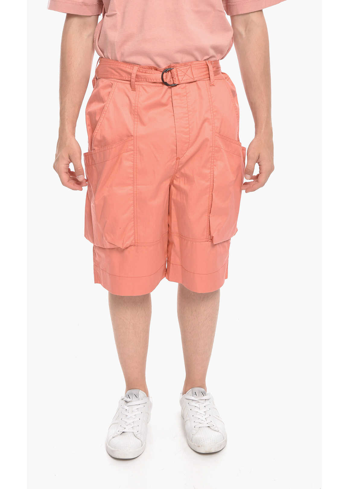 Isabel Marant Cotton-Poplin Frayis Cargo Short With Belt Pink