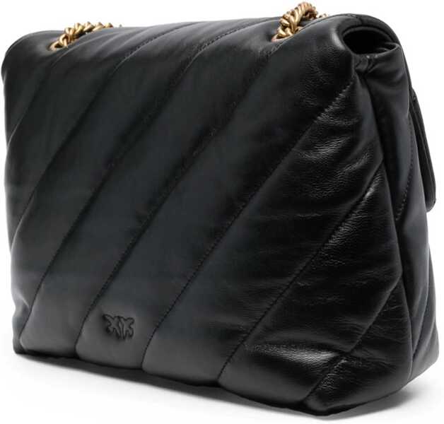 Genti de umar Pinko Love Puff Shoulder Bag NERO-ANTIQUE GOLD Femei (BM 10096382) 4