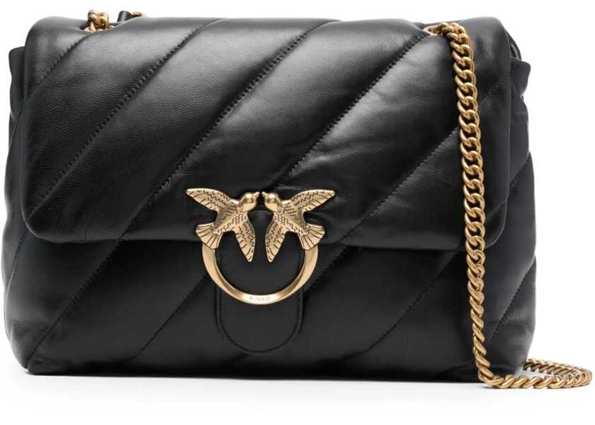 Genti de umar Pinko Love Puff Shoulder Bag NERO-ANTIQUE GOLD Femei (BM 10096382) 1