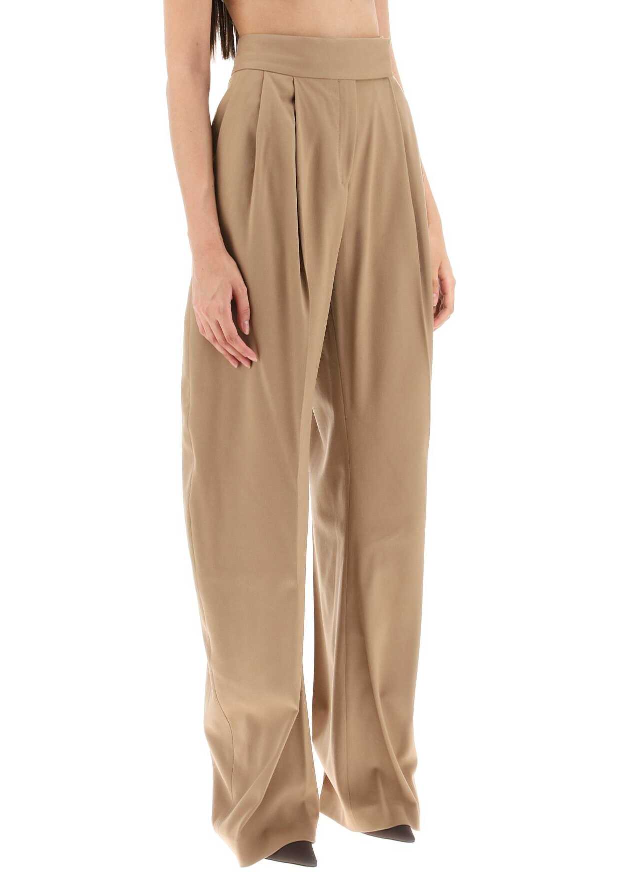 THE ATTICO Gary Stretch Wool Trousers CAMEL