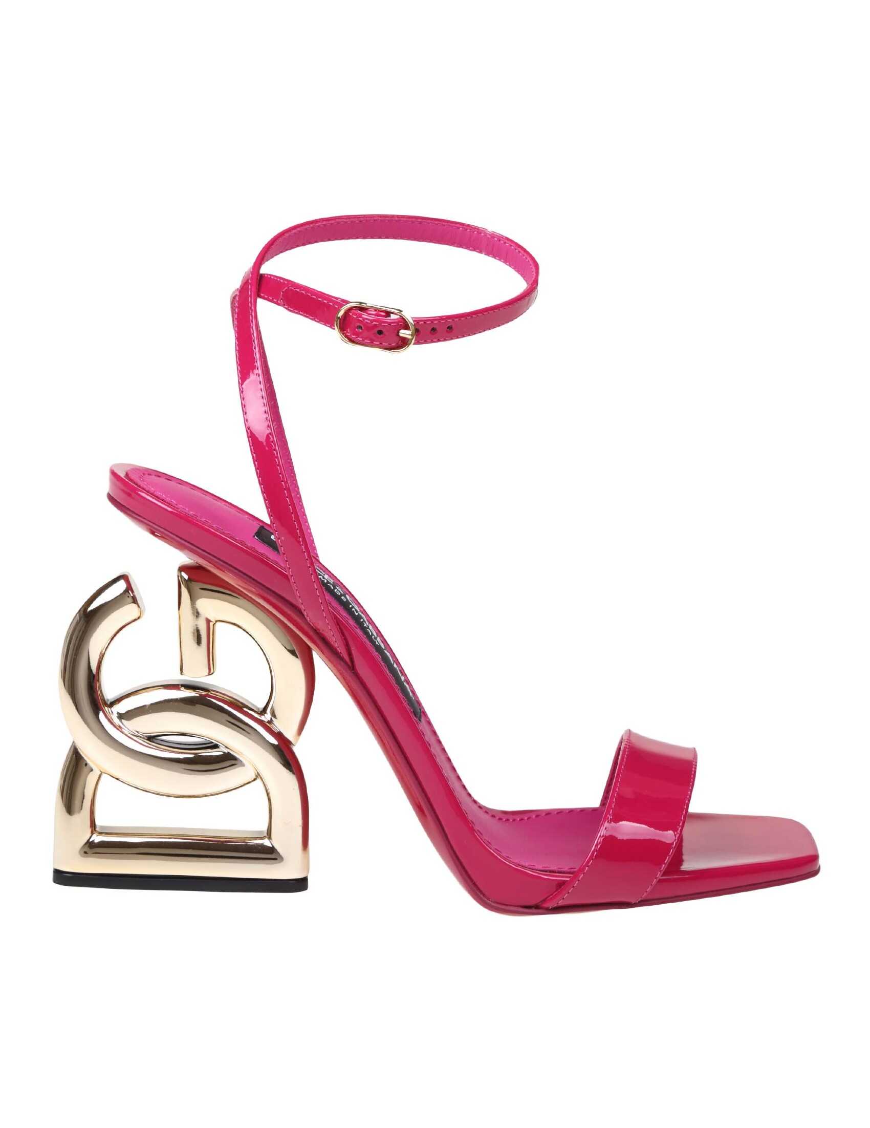 Dolce & Gabbana sandal in cyclamen color paint Pink