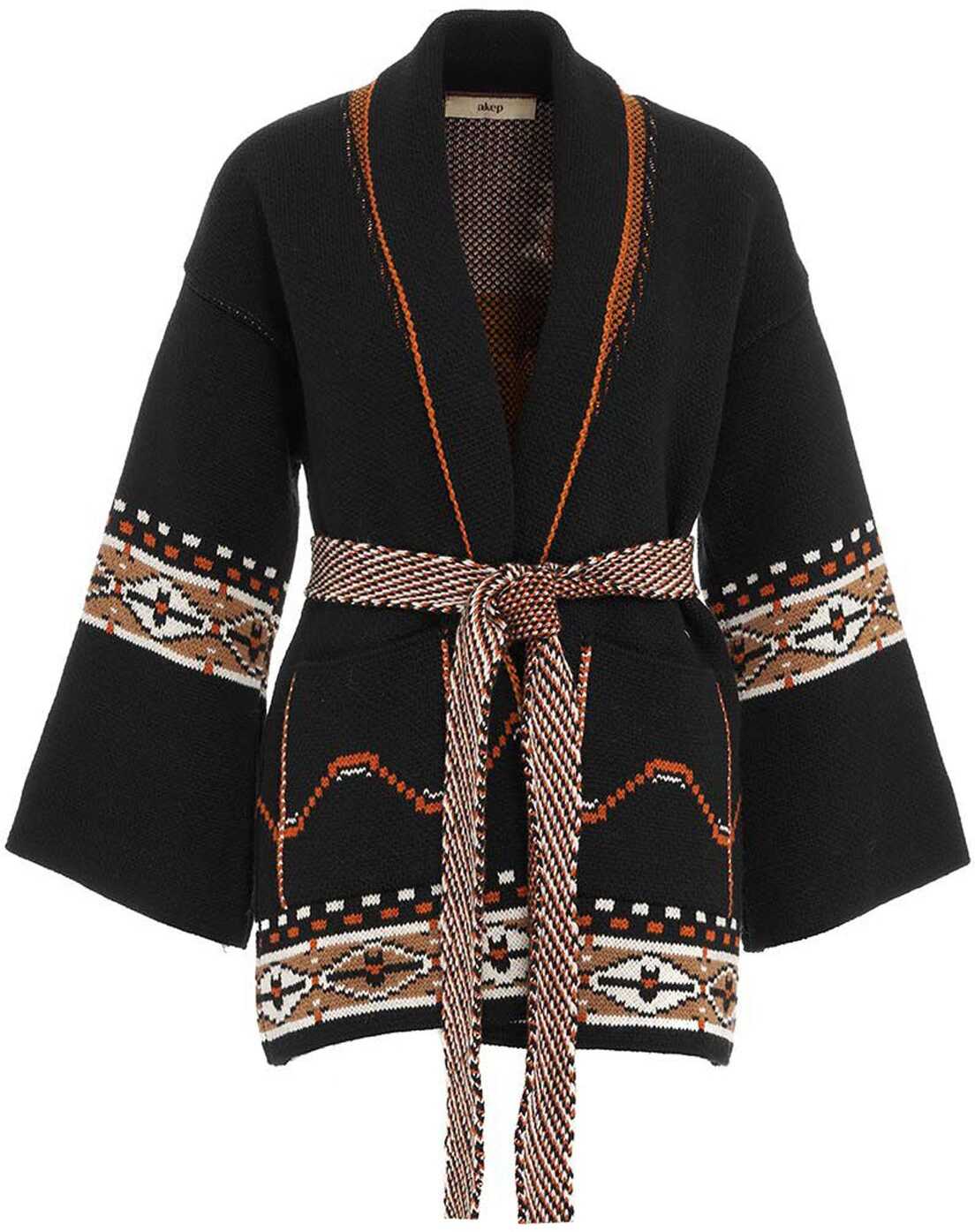 AKEP Knitted cardigan with pattern Black