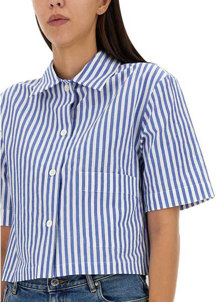 Camasi office Margaret Howell Candy Stripe Shirt BLUE Femei (BM 10097591) 3