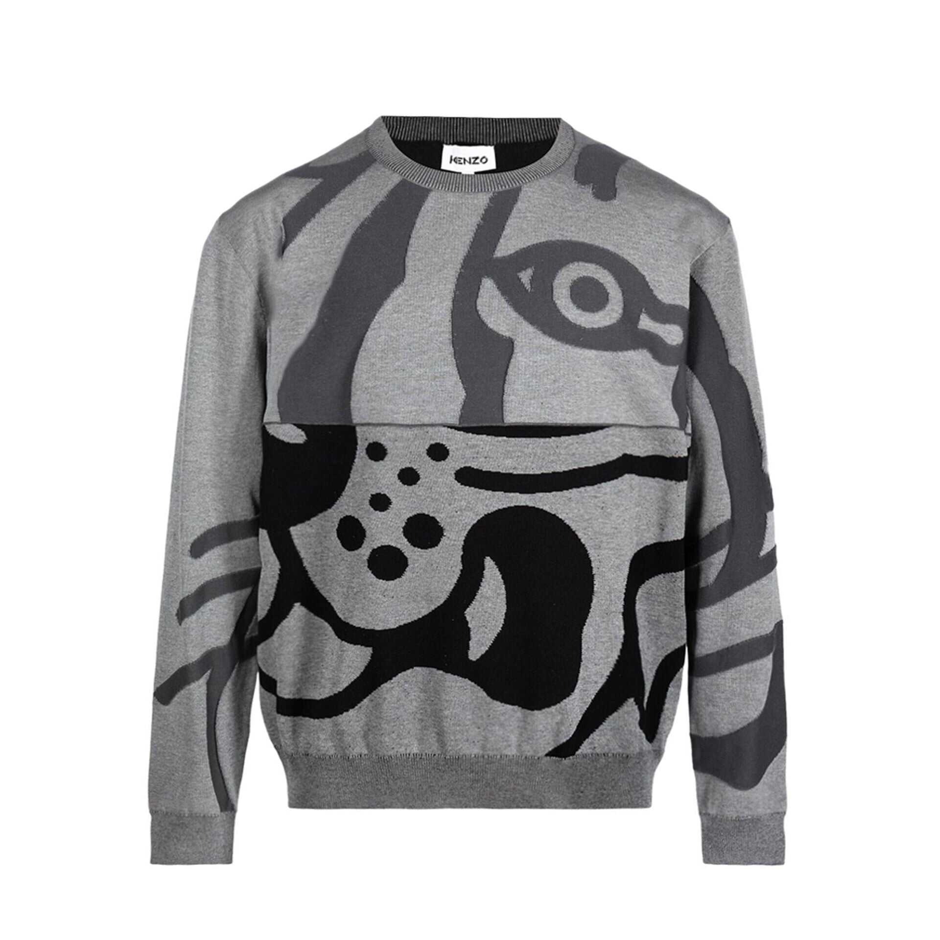 Kenzo Kenzo Abstract Tiger-Print Sweatshirt Gray