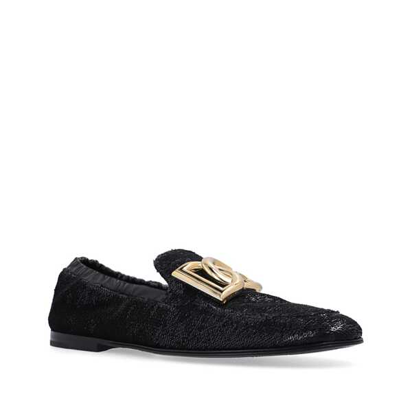 Mocasini Dolce & Gabbana Dolce & Gabbana Ariosto Paillettes Loafers Black Barbati (BM 10101398) 2