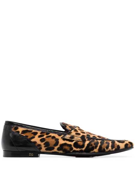 Mocasini Dolce & Gabbana Dolce & Gabbana Leopard Print Pony Hair Loafers Brown Barbati (BM 10101425) 1