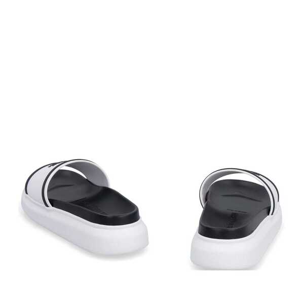 Papuci Alexander McQueen Alexander Mcqueen Logo Slides White Barbati (BM 10101860) 4