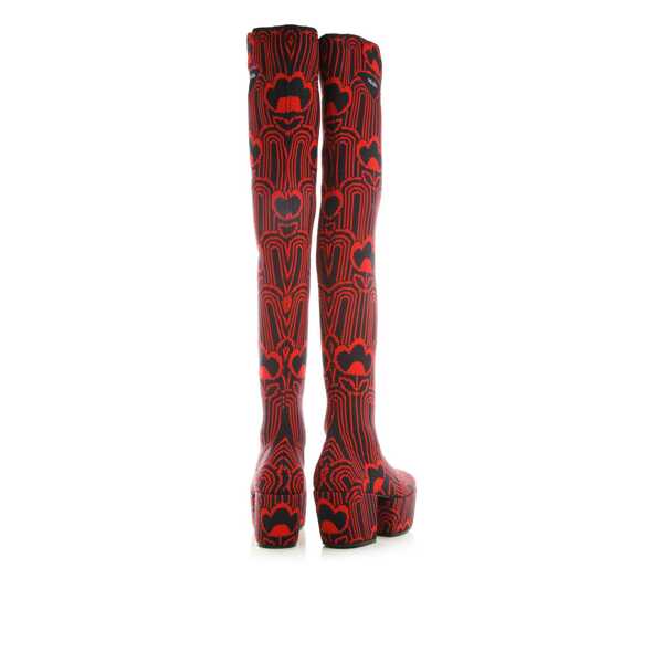 Bocanci Prada Prada Jaquard Embroidered Boots Red Femei (BM 10102151) 3