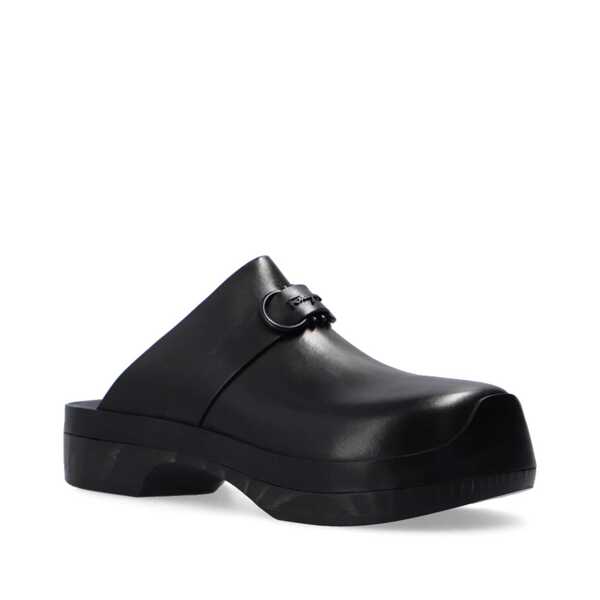 Papuci Salvatore Ferragamo Salvatore Ferragamo Nope Leather Slides Black Femei (BM 10102229) 2