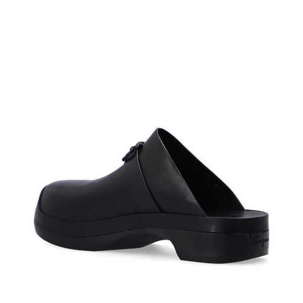 Papuci Salvatore Ferragamo Salvatore Ferragamo Nope Leather Slides Black Femei (BM 10102229) 3
