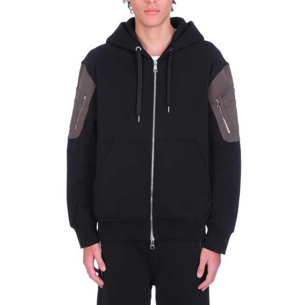 Bluze de trening Neil Barrett Neil Barrett Cotton Logo Hooded Sweatshirt Black Barbati (BM 10104137) 2