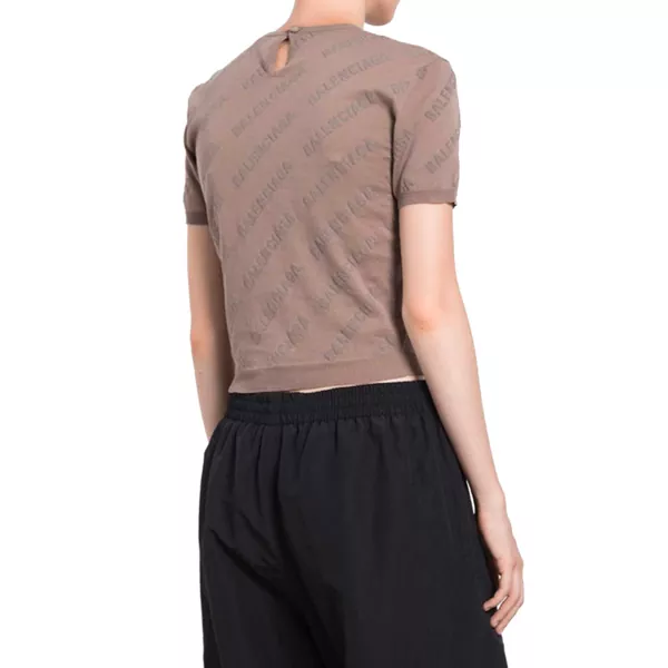 Topuri Balenciaga Balenciaga Knitted Top Brown Femei (BM 10104671) 3