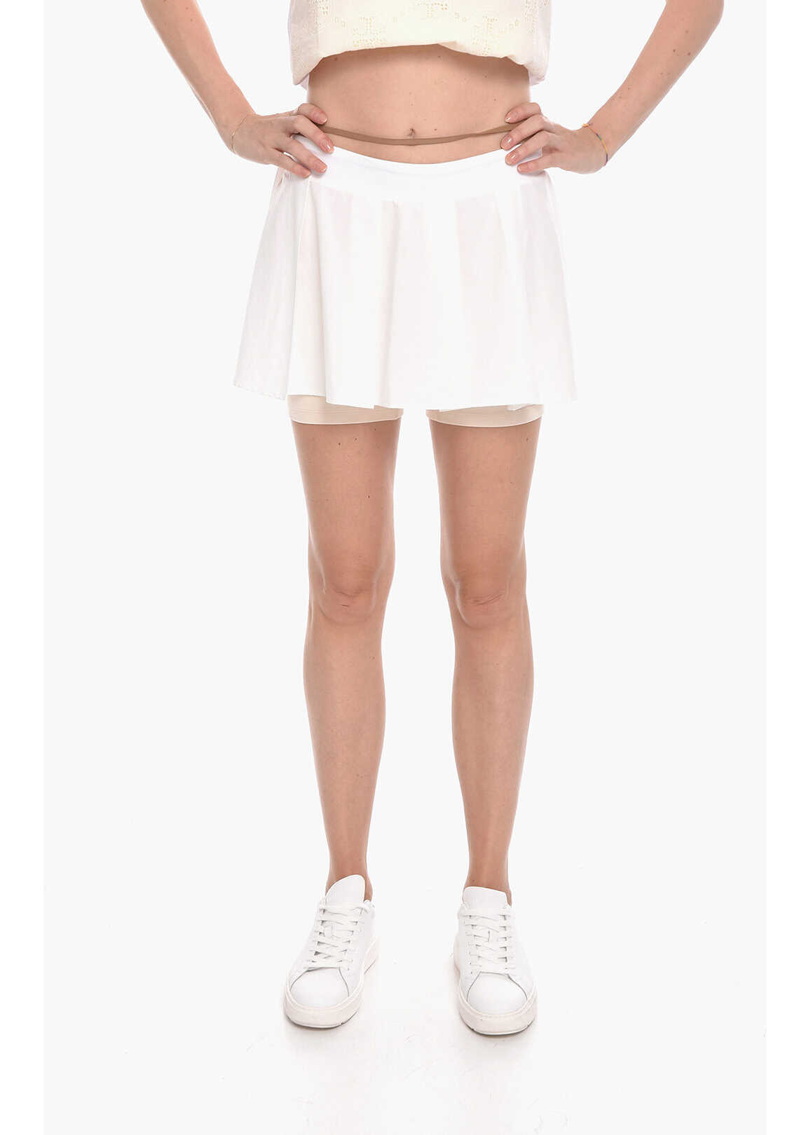 Nike Jacquemus Pleated Miniskirt With Shorts Layer White