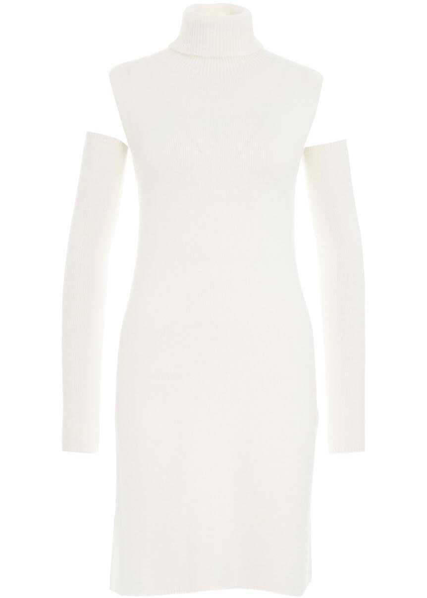 Liu Jo Knit dress with detachable gauntlets White