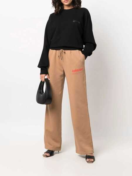 Pantaloni de trening AMBUSH Wide-Leg Workshop Joggers With Logo Print Beige Femei (BM 10112981) 2
