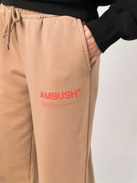 Pantaloni de trening AMBUSH Wide-Leg Workshop Joggers With Logo Print Beige Femei (BM 10112981) 5
