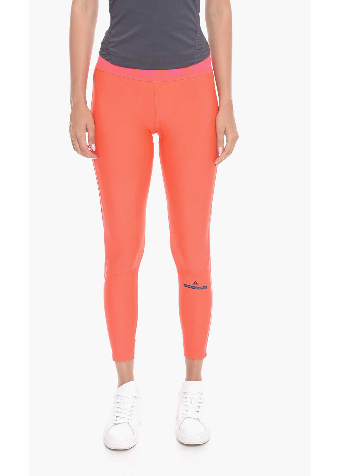 Stella McCartney Adidas Fitness Leggings With Logoed Elastic Band Orange