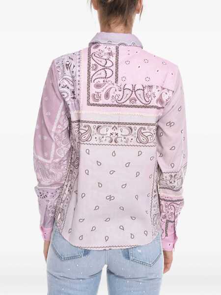 Camasi casual AMIRI Paisley Patterned Reconstructed Cotton Shirt Pink Femei (BM 10113242) 3