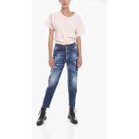 Blugi skinny DSQUARED2 Dama - Blugi skinny DSQUARED2 Twinphony Sketch Effect Boston Fit Denims 18Cm Blue Femei (BM 10113263) - B-mall.ro