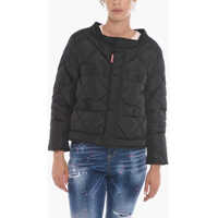 Geci de iarna Cropped Fit Quilted Down Jacket With Maxi Buttons Femei