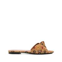 Papuci Saint Laurent Bianca Knotted Suede Slides Femei