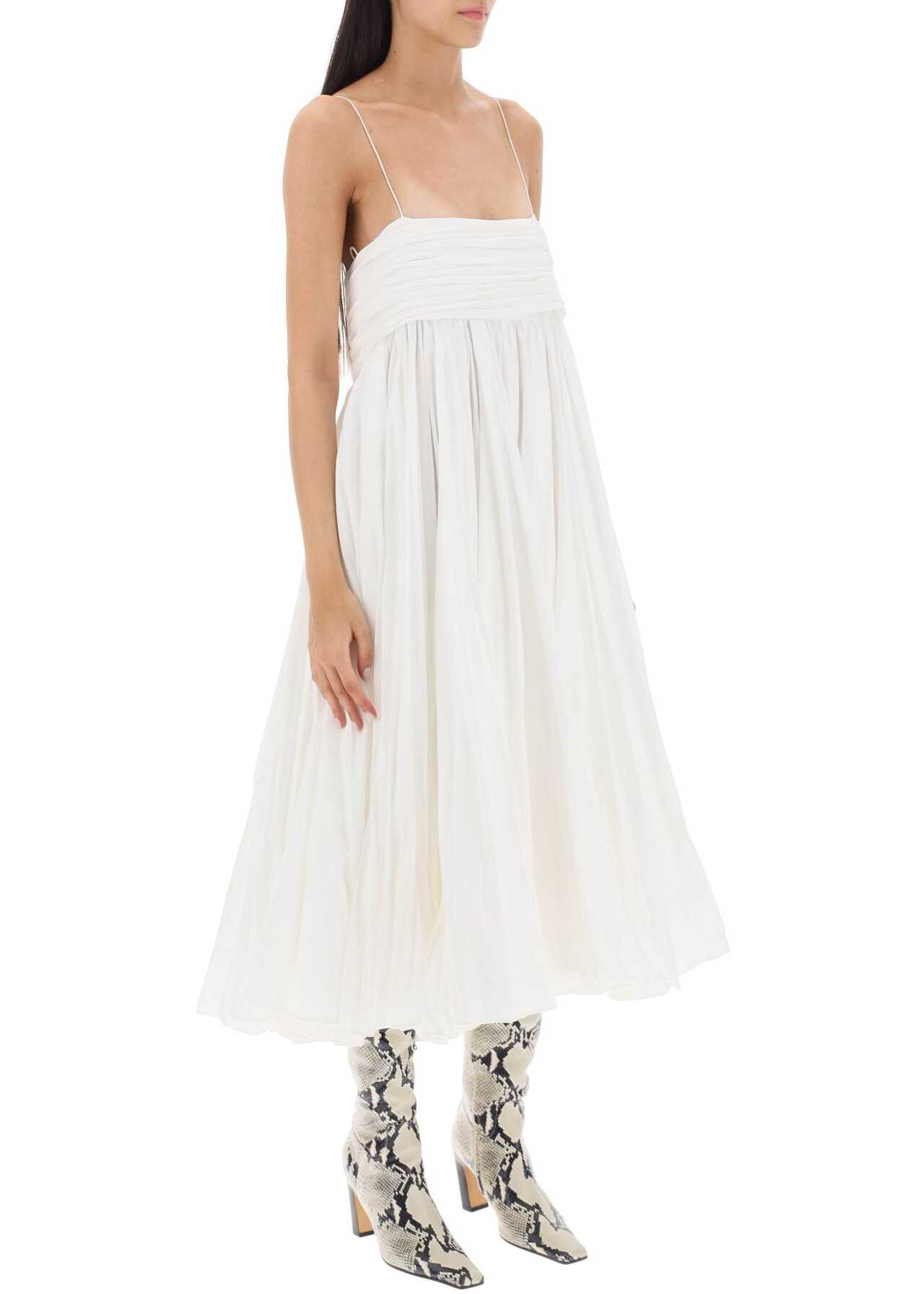 Khaite Lally Cotton Midi Dress WHITE