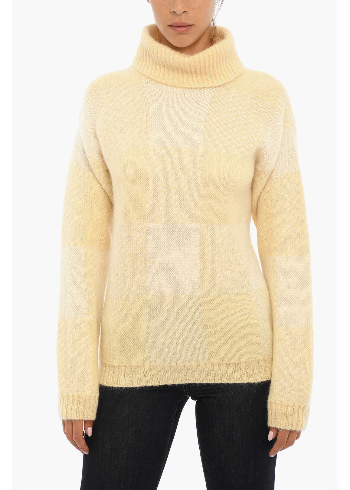 Woolrich Mohair Blend Turtle-Neck Sweater Yellow