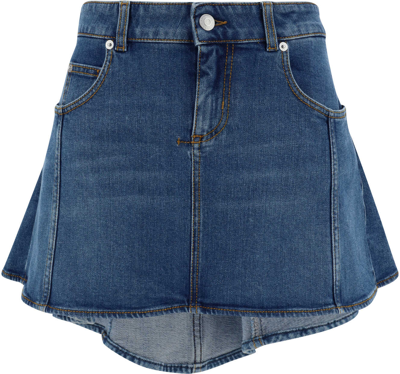 Alexander McQueen Denim Mini Skirt BLUE STONE WASH