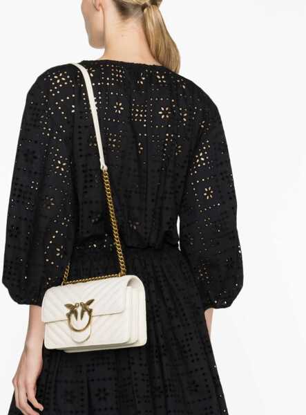Genti de umar Pinko Mini Love Shoulder Bag BIANCO SETA-ANTIQUE GOLD Femei (BM 10124651) 3