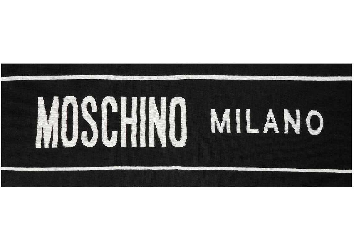 Moschino Knit scarf with logo Black