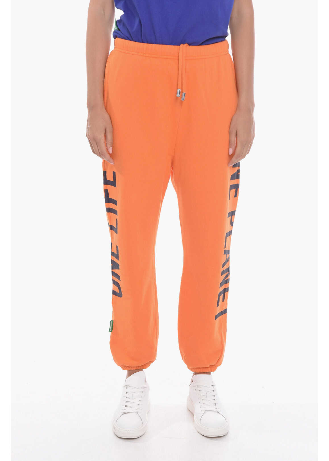 DSQUARED2 One Life One Planet Brushed Cotton Printed Sweatpants Orange