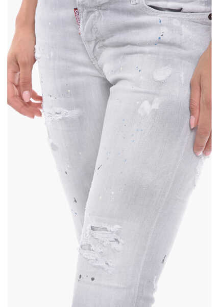 Blugi skinny DSQUARED2 5-Pocket Jeans Jennifer Fit With 13Cm Rips Gray Femei (BM 10125641) 3