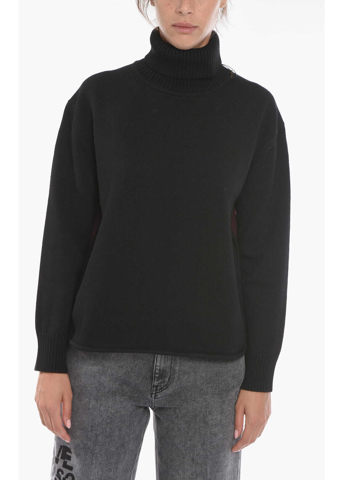 Paul Smith Turtleneck Pullover With Multicolored Details Brown