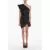 Bottega Veneta Satin Ruffled Dress With One-Shoulder Black