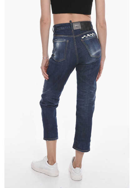 Blugi skinny DSQUARED2 Jeans Daisy Boston Fit With 18Cm Embroidery Blue Femei (BM 10126007) 2