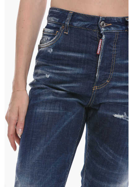 Blugi skinny DSQUARED2 Jeans Daisy Boston Fit With 18Cm Embroidery Blue Femei (BM 10126007) 3