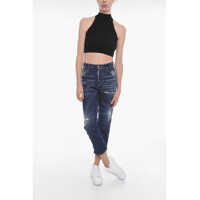 Imbracaminte DSQUARED2 Dama pagina 2 - Blugi skinny DSQUARED2 Embroidered Daisy Boston Fit Denims 18Cm Blue Femei (BM 10126007) - B-mall.ro