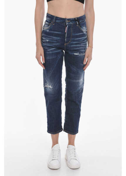Blugi skinny DSQUARED2 Jeans Daisy Boston Fit With 18Cm Embroidery Blue Femei (BM 10126007) 1