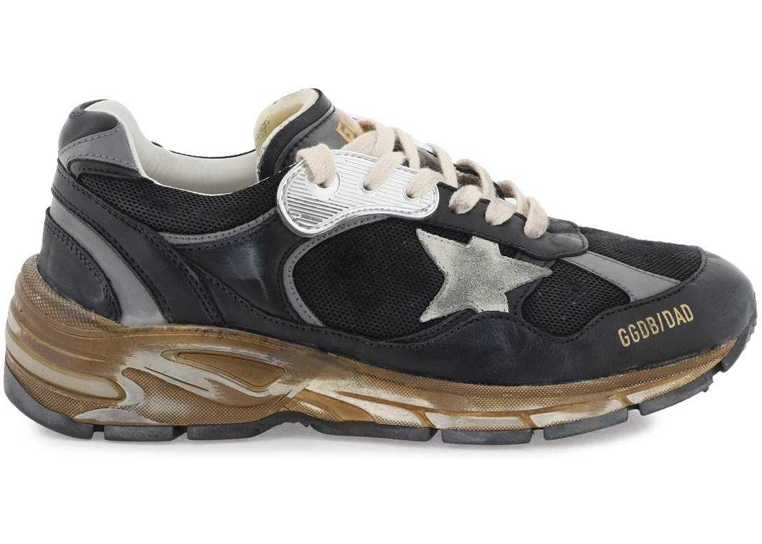 Golden Goose ‘Dad-Star’ Sneakers In Mesh And Nappa Leather BLACK SILVER ICE