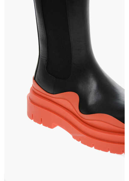 Botine Bottega Veneta Contrasting Sole Leather Chelsea Booties Black Femei (BM 10132511) 3