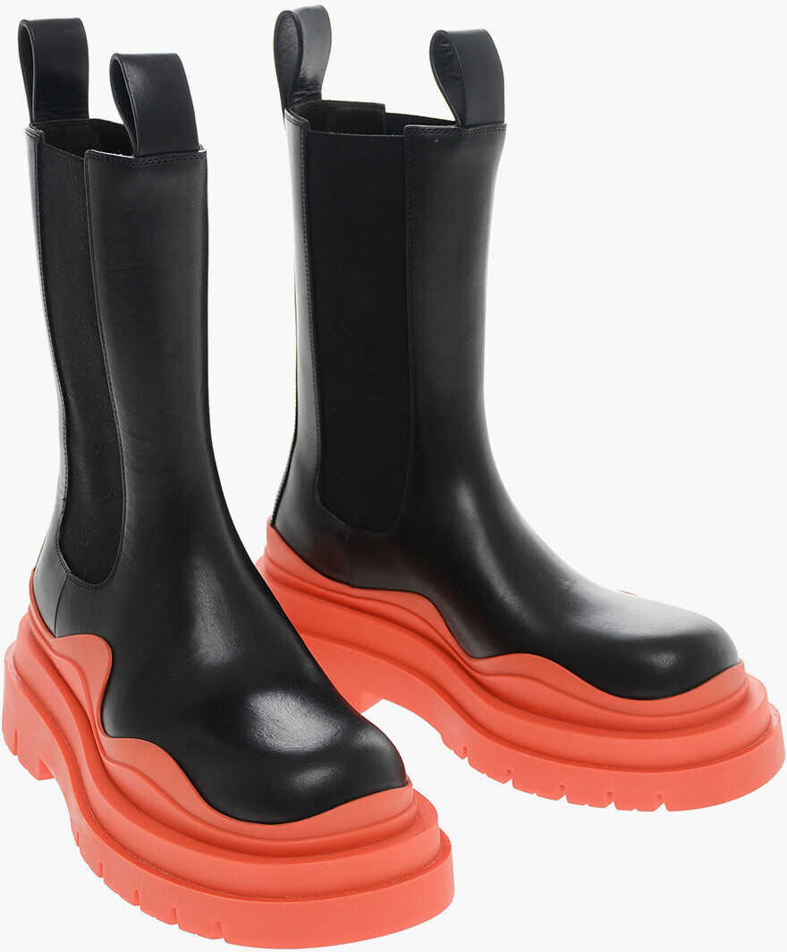 Botine Bottega Veneta Contrasting Sole Leather Chelsea Booties Black Femei (BM 10132511) 1