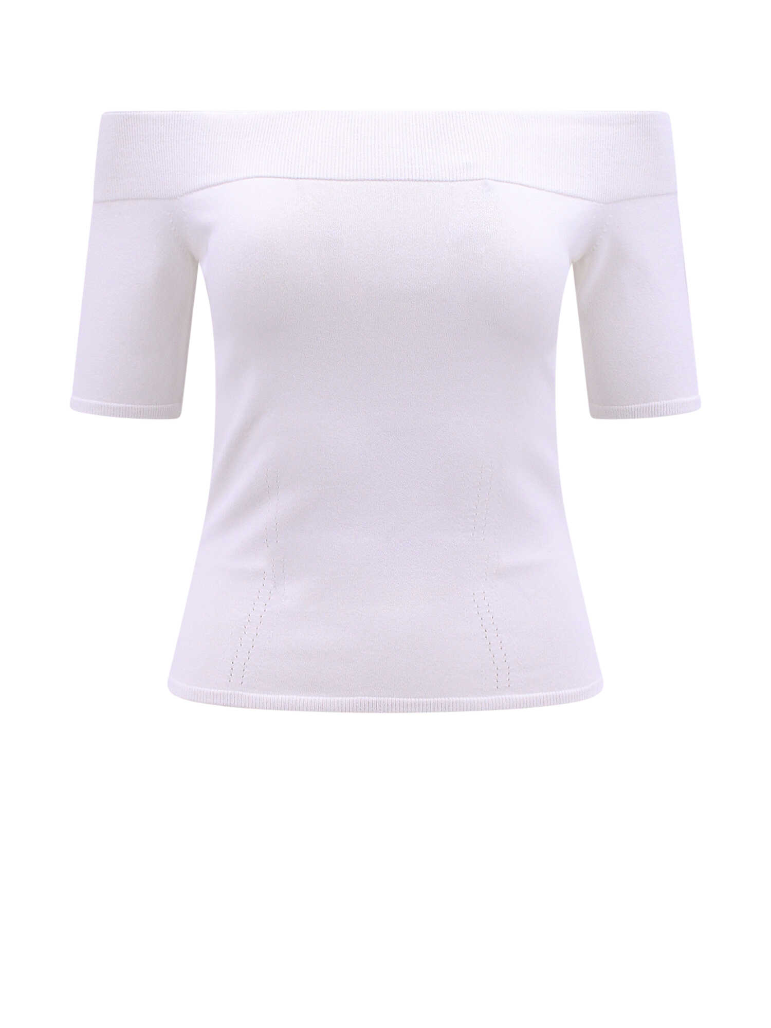 Alexander McQueen Viscose top with bare shoulders White